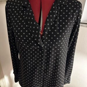 Express blouse black with diamond pattern
